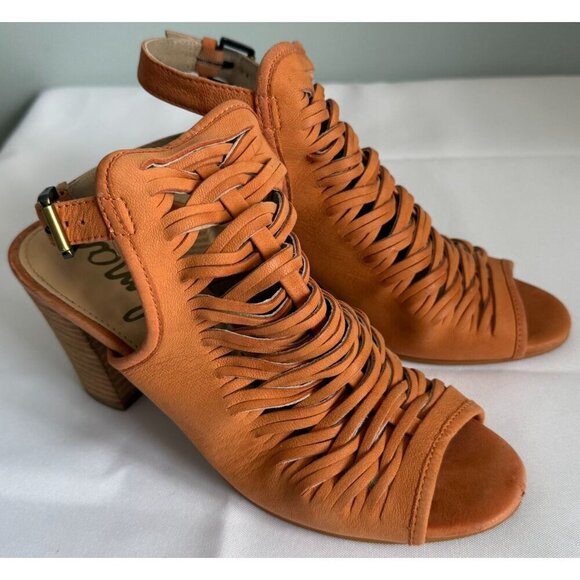 Sam Edelman Womens Holly Slingback Sandal Block Heel Ginger Real Leather Sz 9 US - Picture 3 of 13